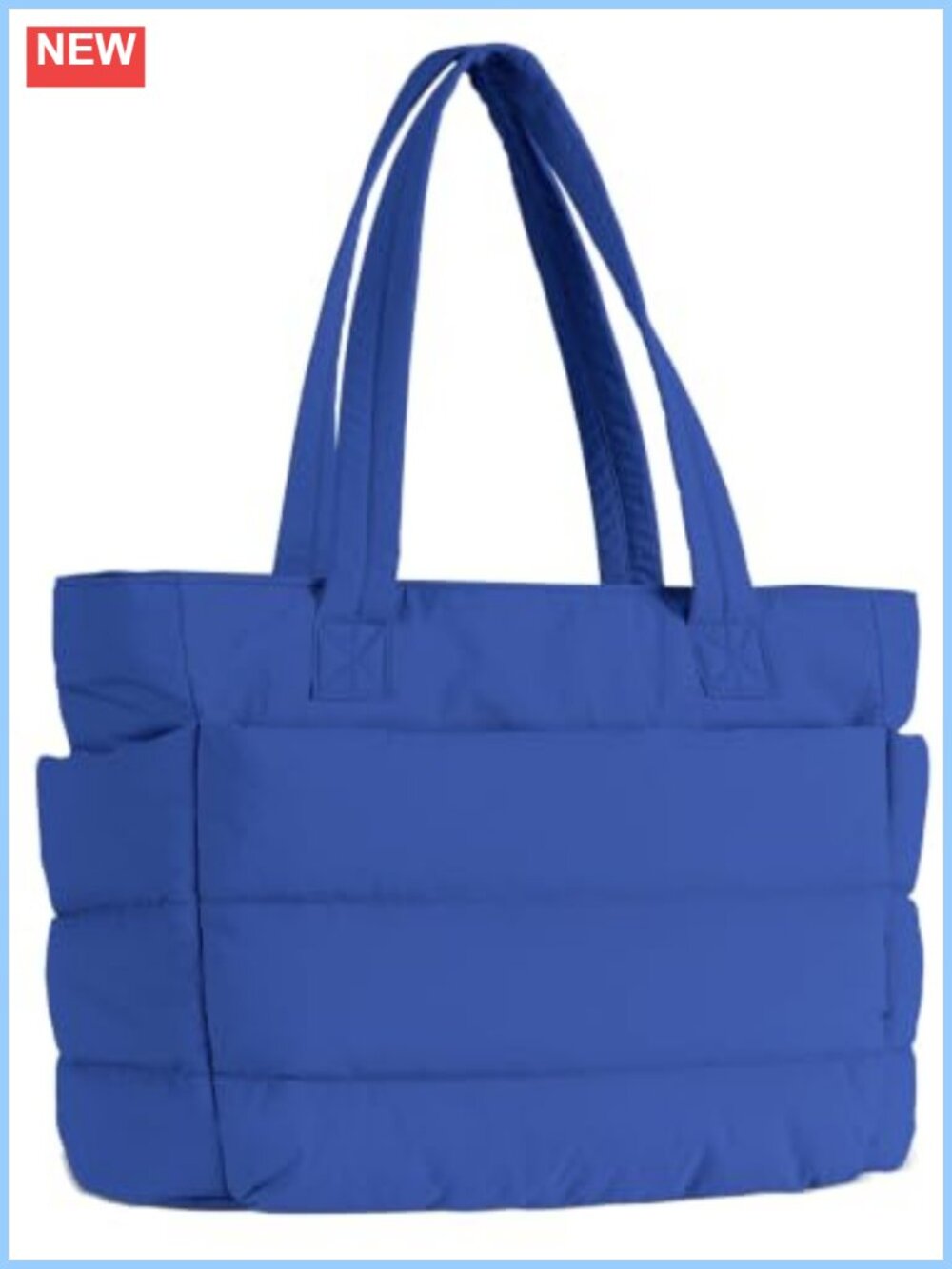 Quilted Nylon Tote Bag Lightweight Shoulder Bag Travel Work Gym
